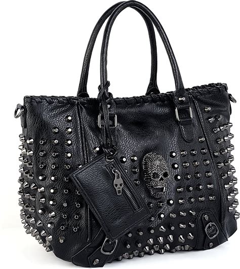 black studded leather purses.